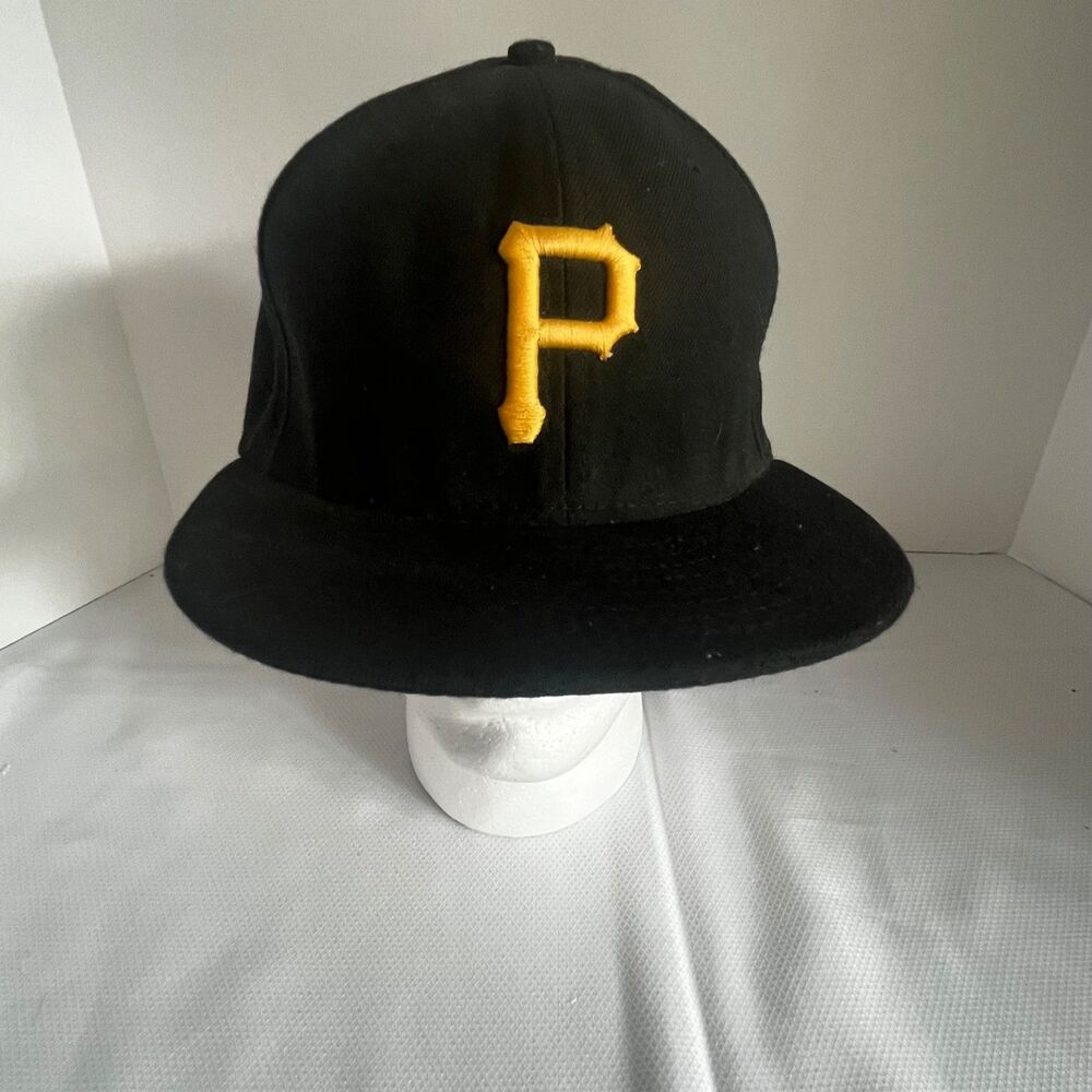 NEW MLB Pittsburgh Pirates New Era 59FIFTY Cool Base Fitted Black Cap Hat 7 3/4